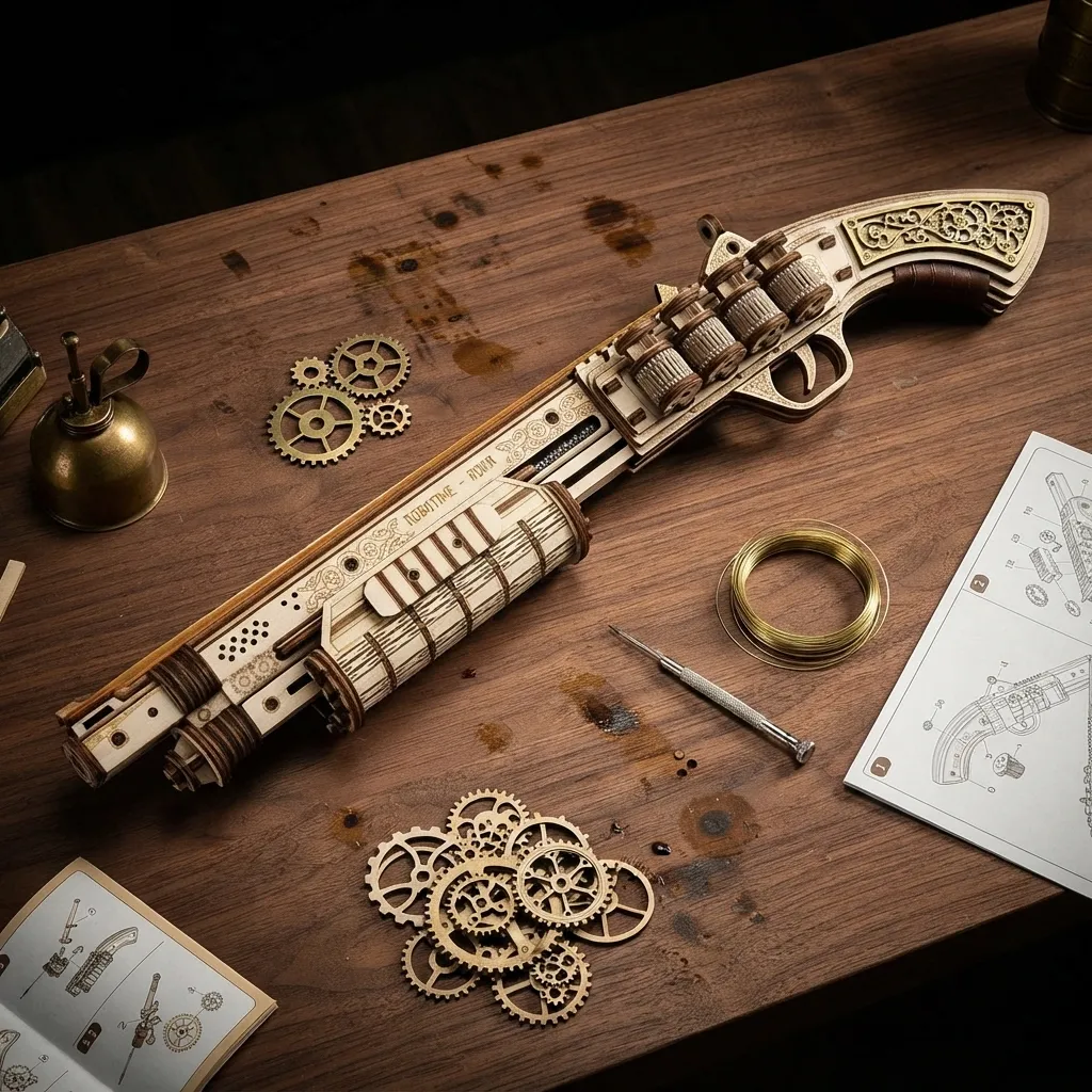Wooden Mechanical Puzzles 3D Shotgun