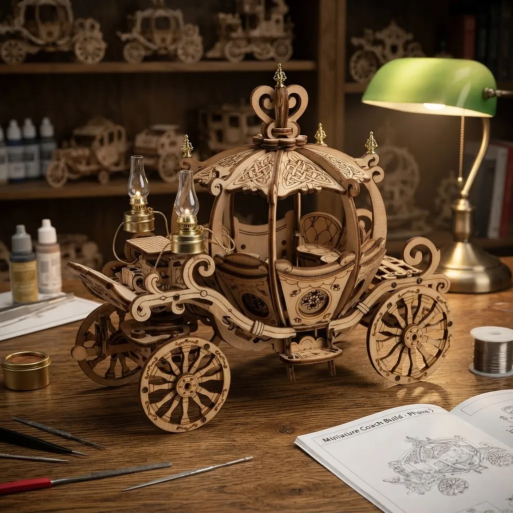 Wooden Mechanical Puzzles Pumpkin Cart