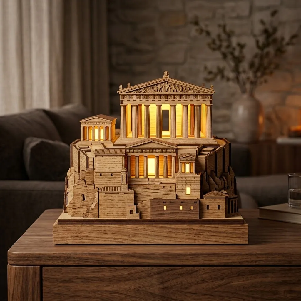 Wooden Acropolis of Athens Night Light