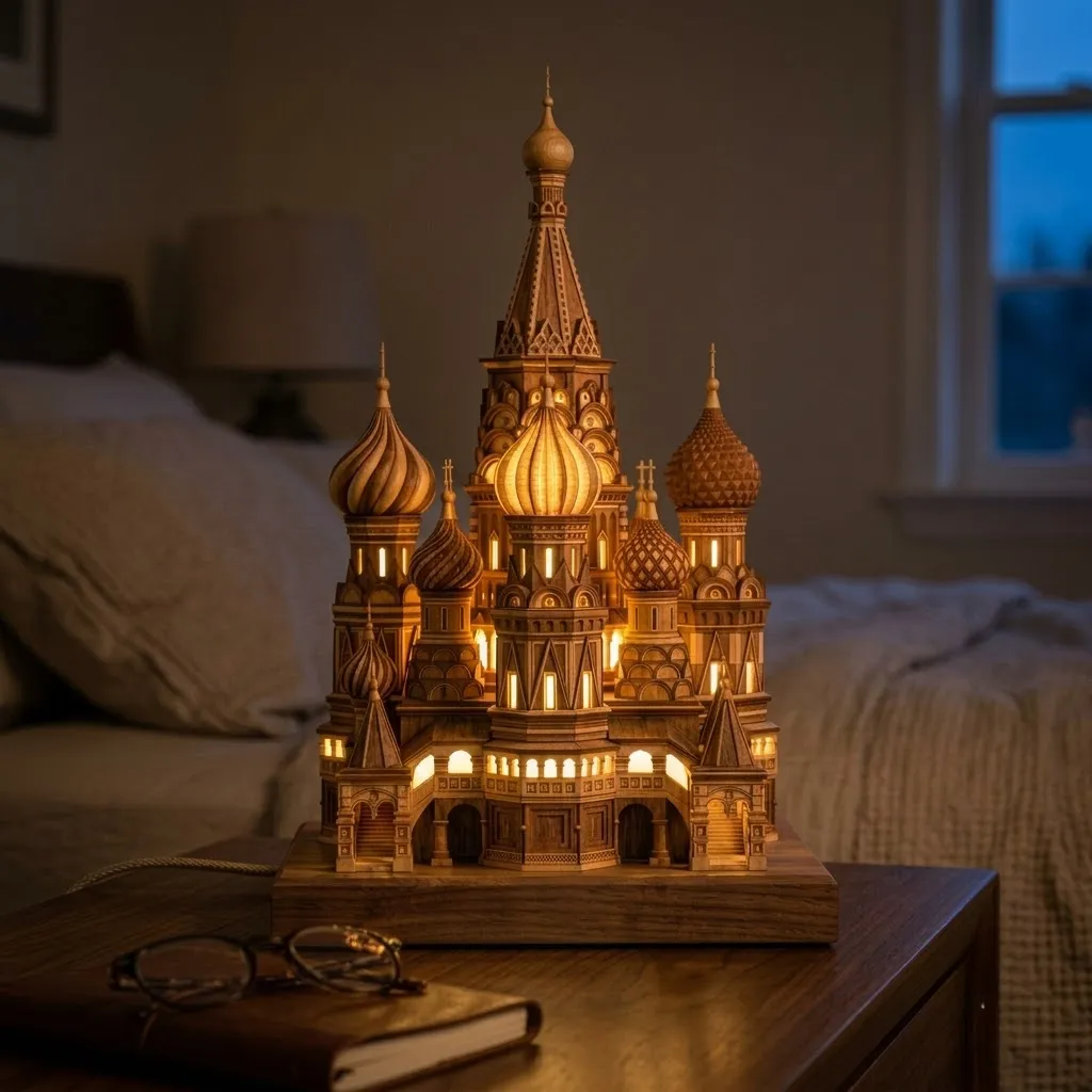 Wooden Saint Basil's Cathedral Night Light
