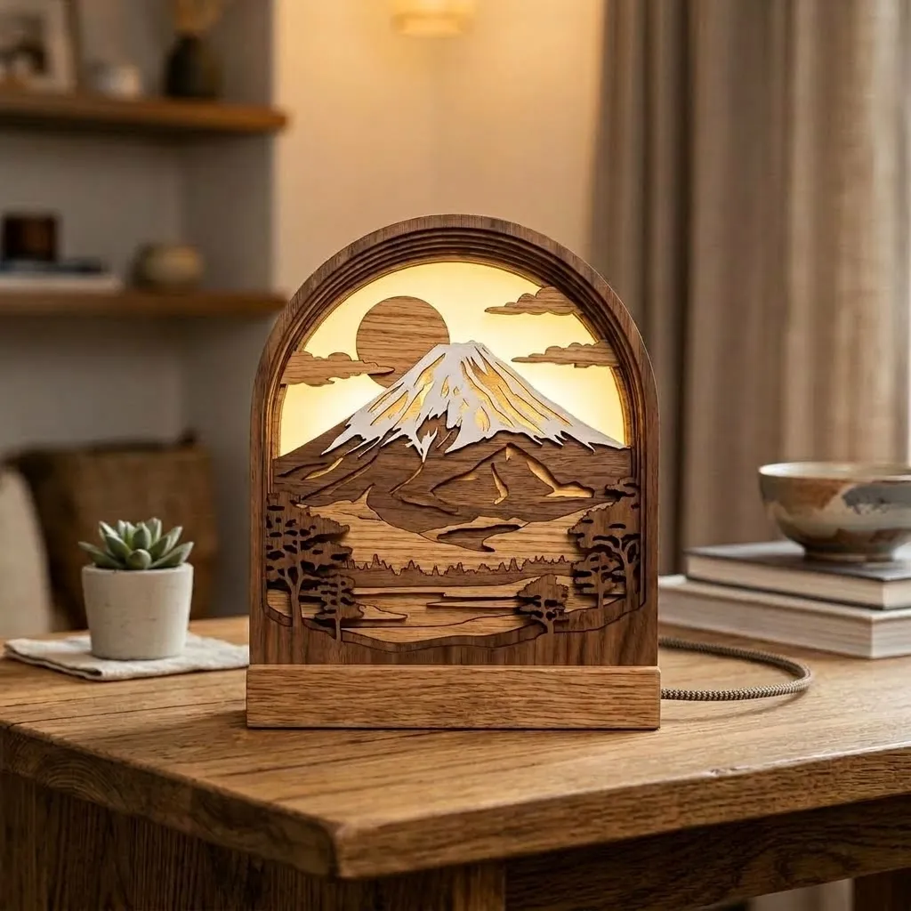 Wooden Mount Fuji Night Light
