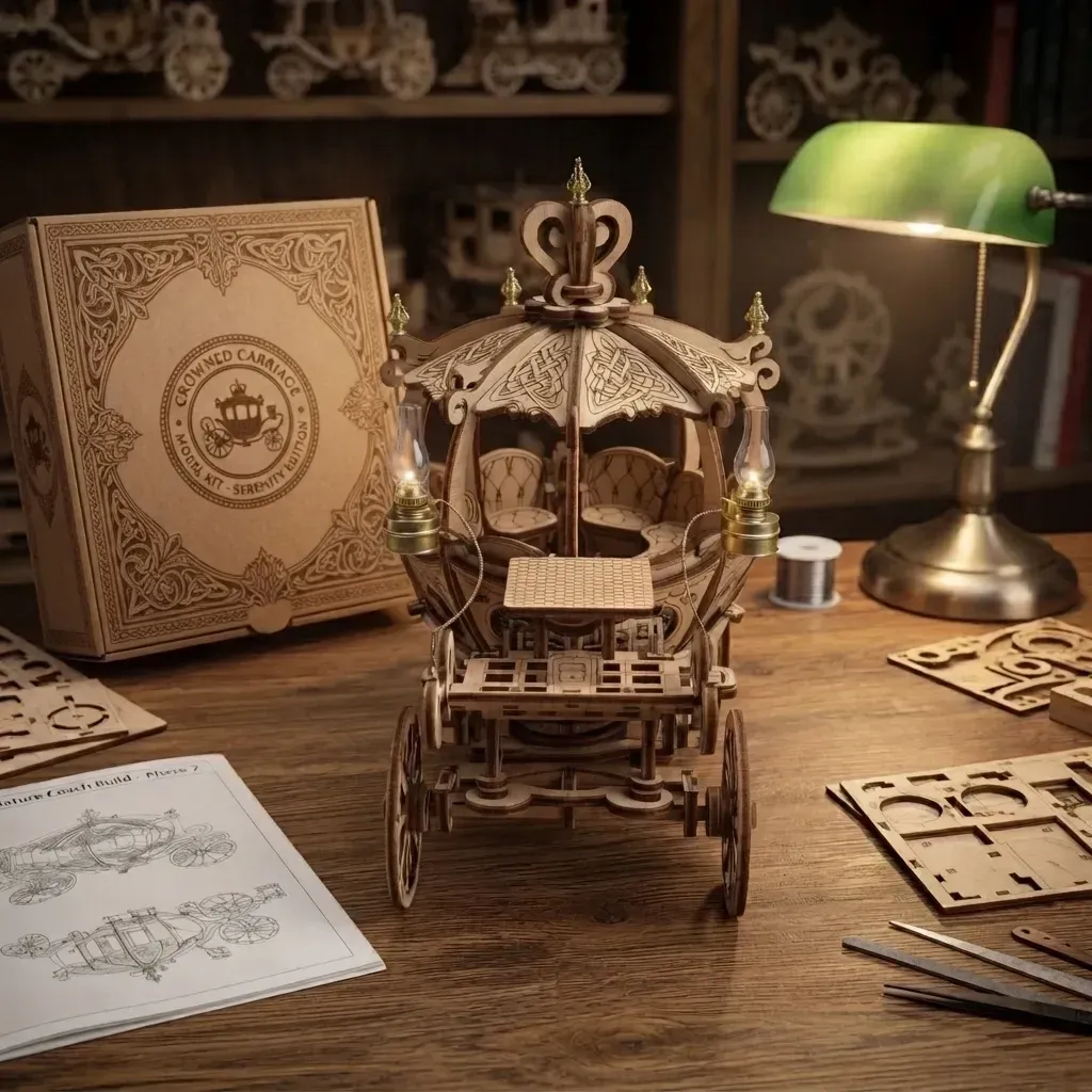 Wooden Mechanical Puzzles Pumpkin Cart