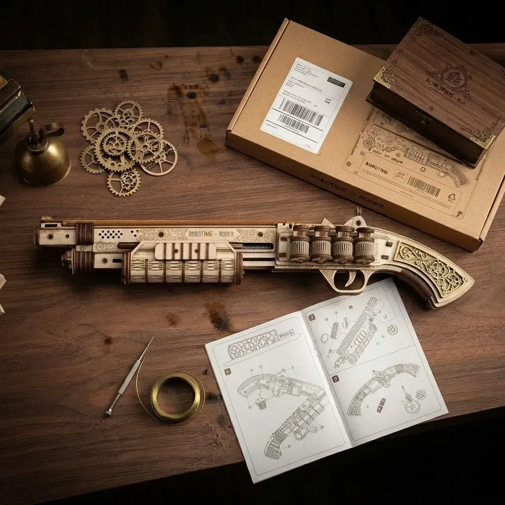 Wooden Mechanical Puzzles 3D Shotgun