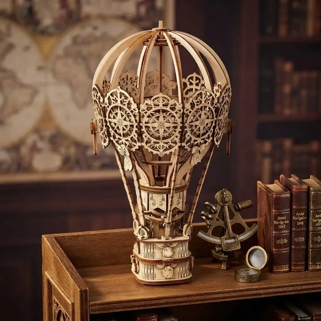 Wooden Mechanical Puzzles Natural Hot Air Balloon